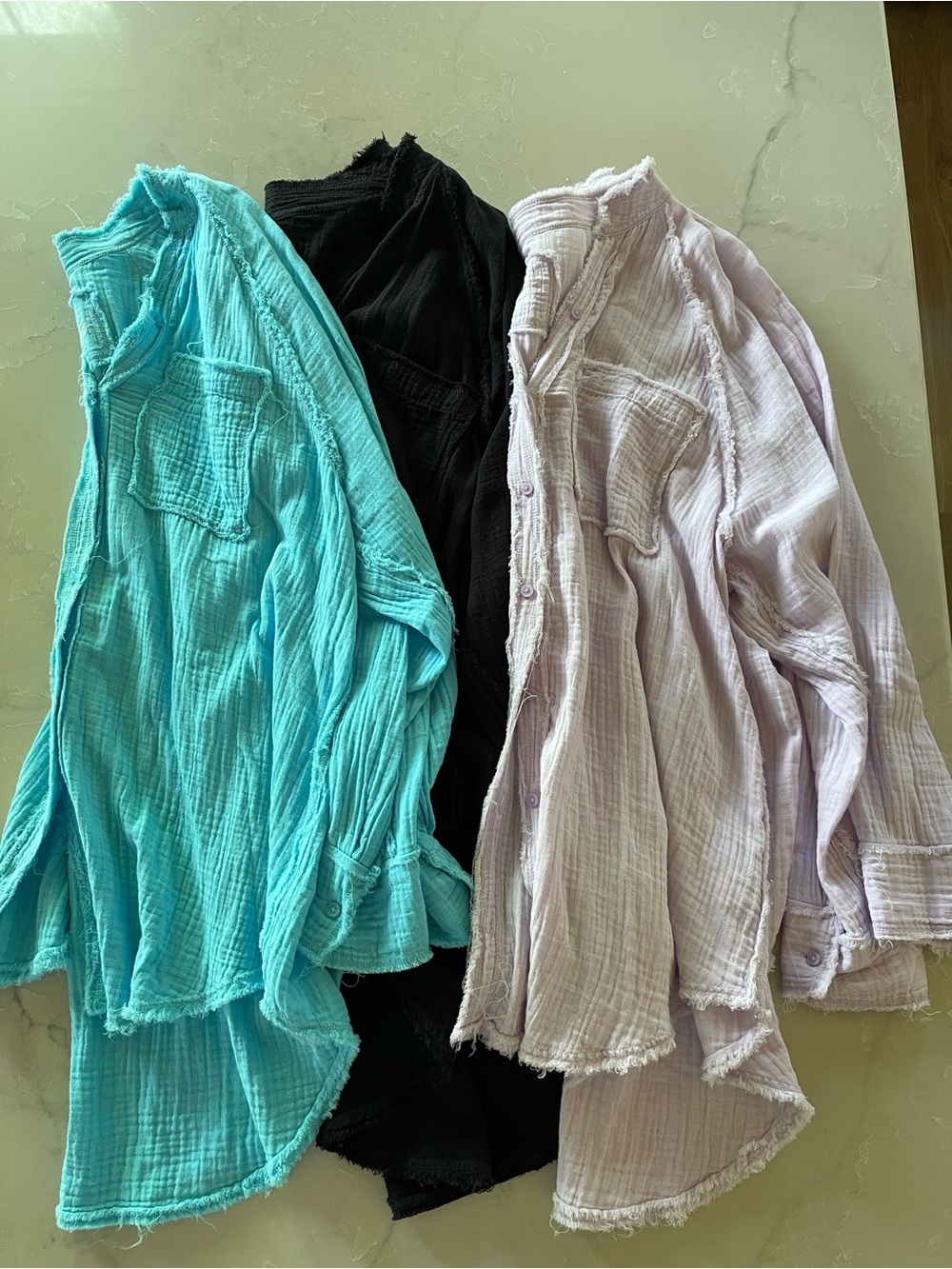 Aerie Gauze-y Button-Down Trio